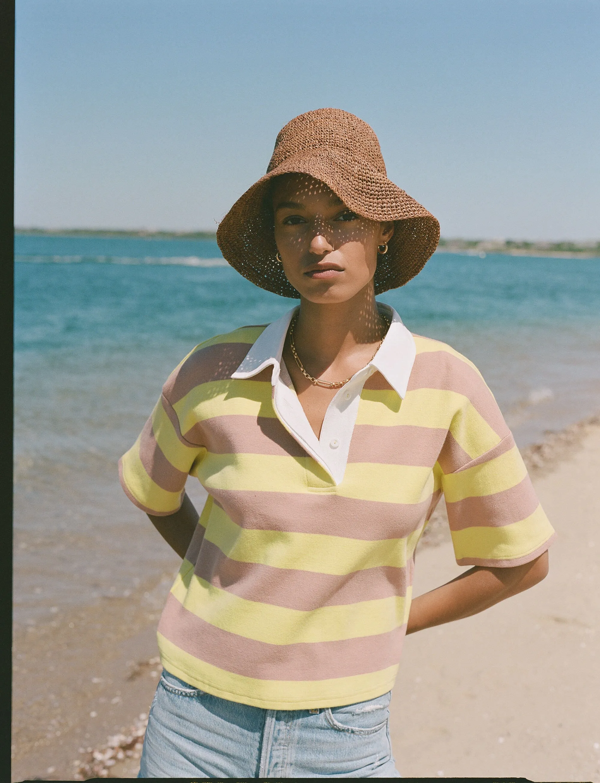 Tan Raffia Bucket Hat