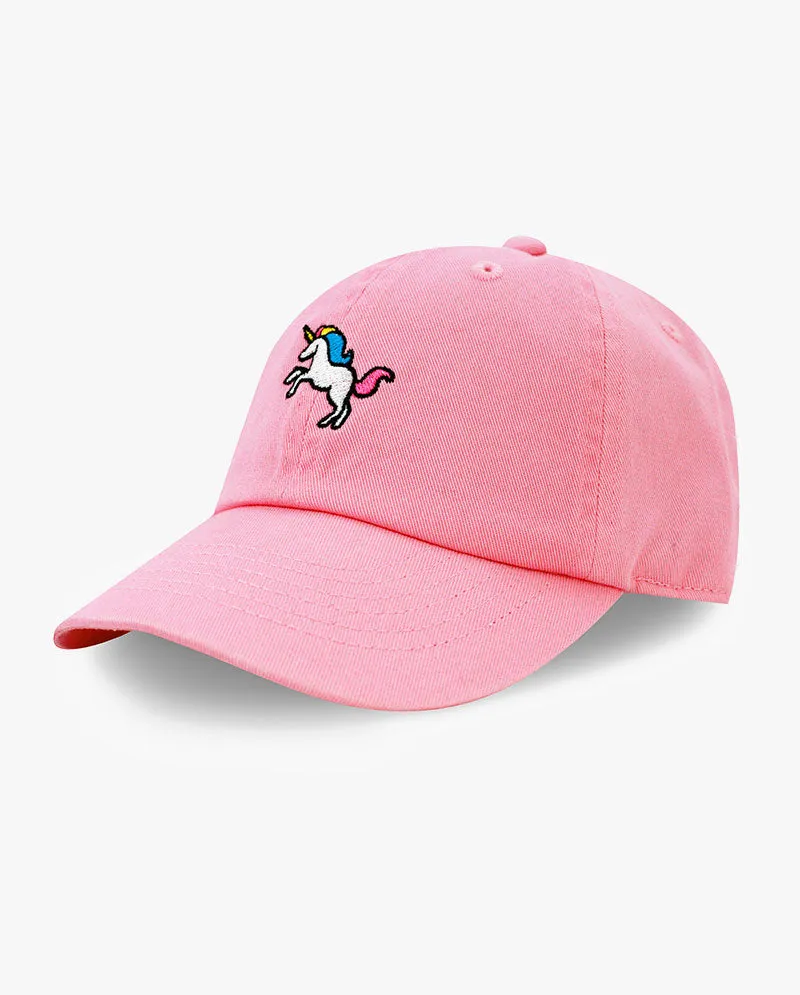 The Hat Depot Kids - Embroidery Unicorn & Butterfly Baseball Cap.