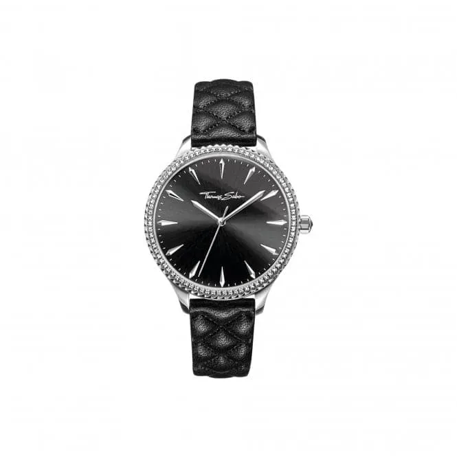 Thomas Sabo Rebel At Heart Leather Black Pyramid Watch WA0322-221-203