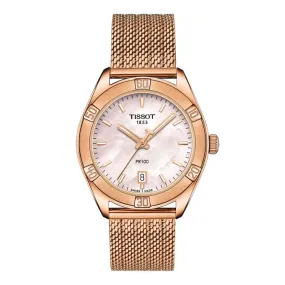 Tissot Women's T1019103315100 PR 100 36mm Pink MOP Dial Stainless Steel Watch