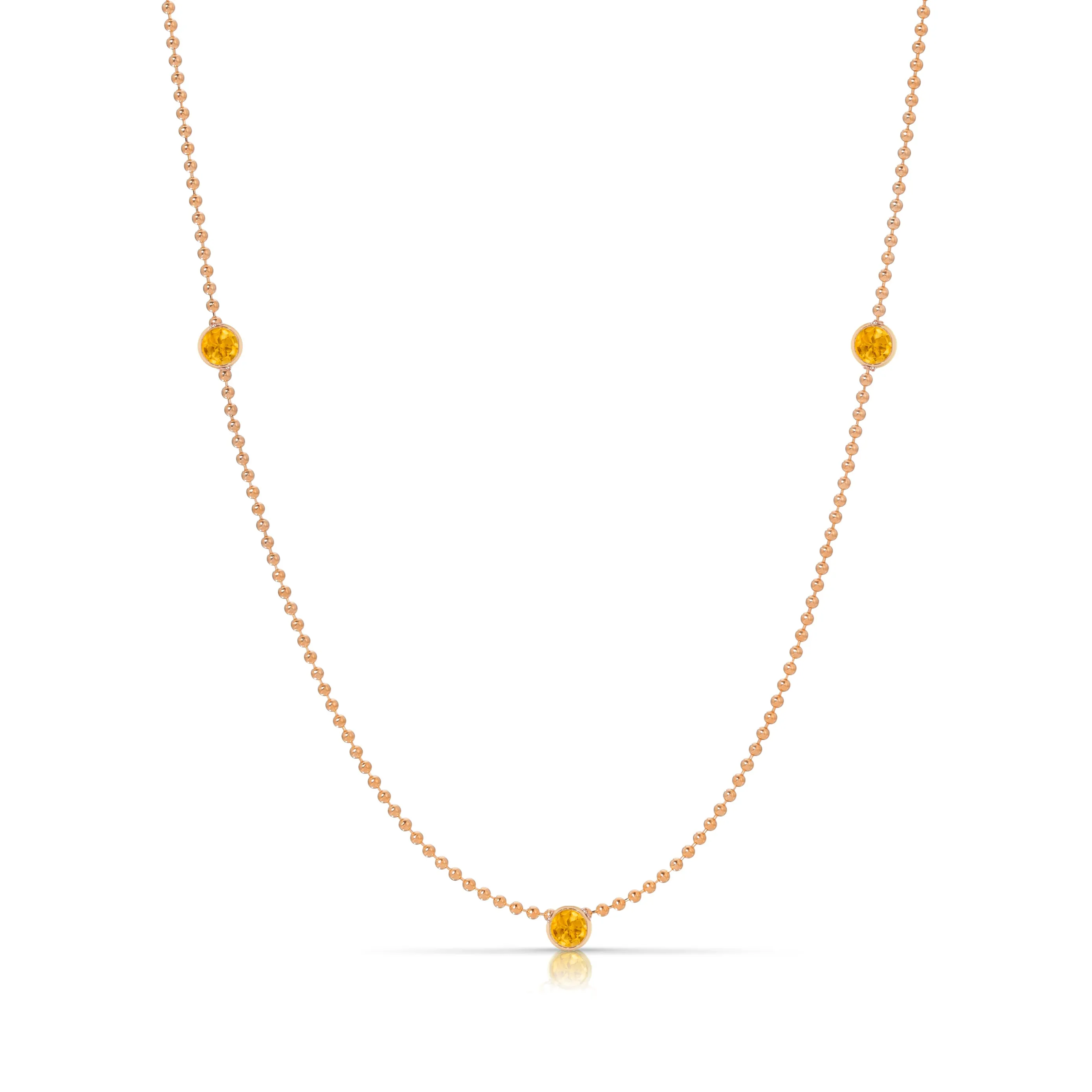 Triple Birthstone Layering Necklace - Rose Gold