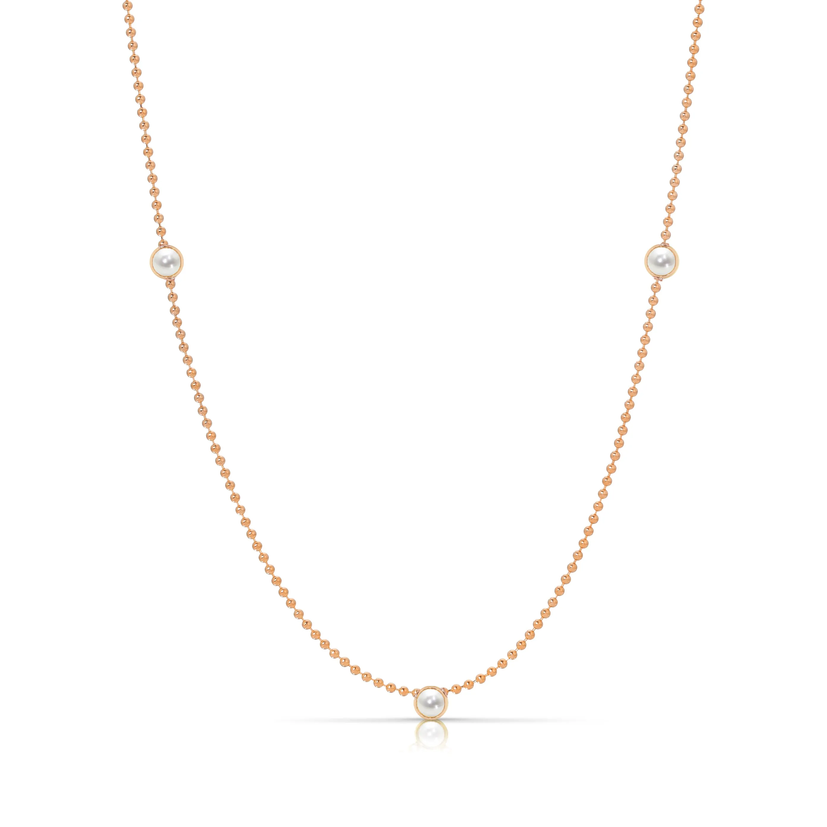 Triple Birthstone Layering Necklace - Rose Gold