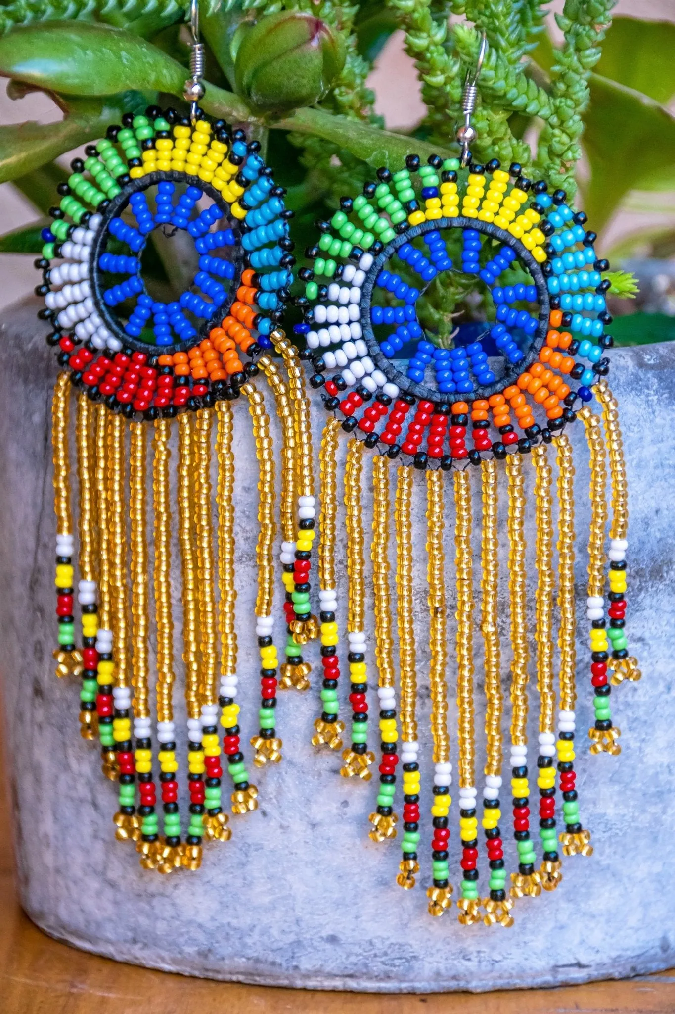 Twelve strands African beaded Earrings