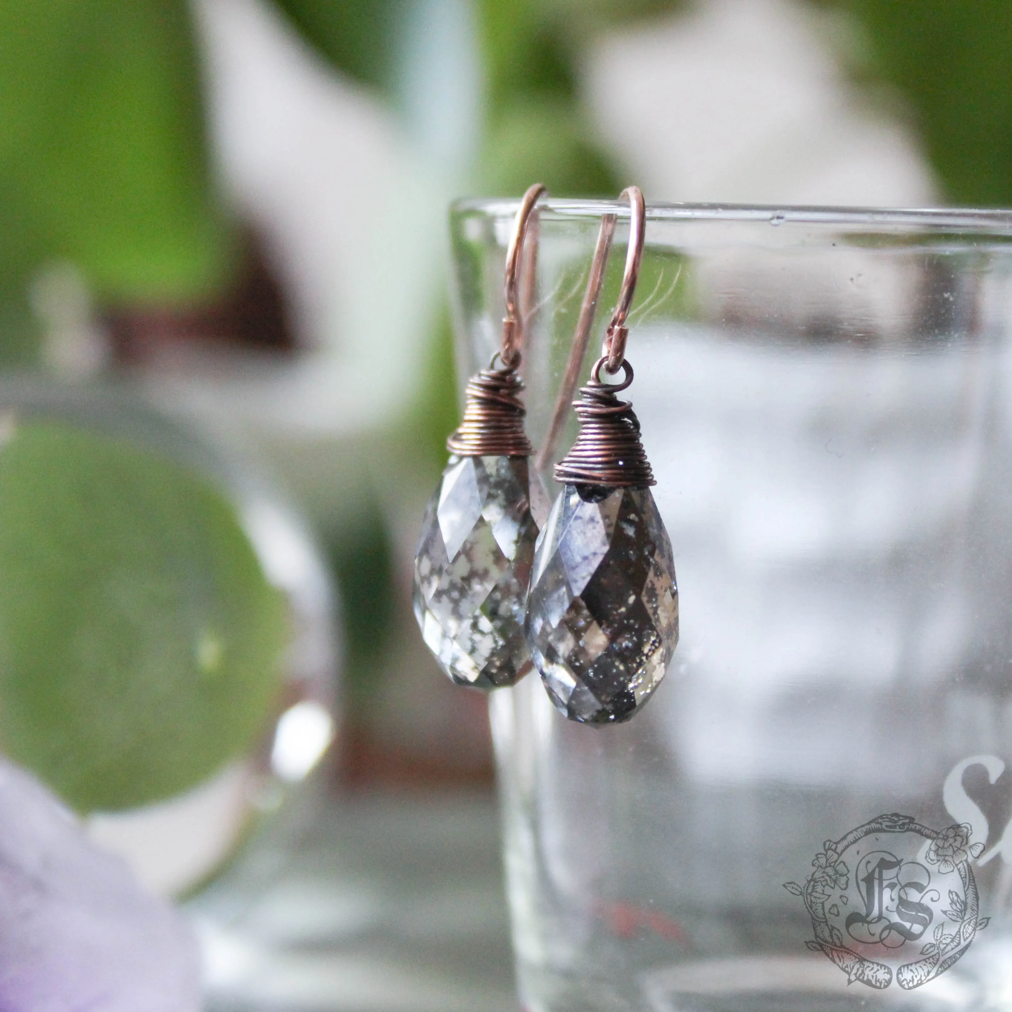 Unicorn Tears. Rose Gold Swarovski Crystal Drop Earrings.