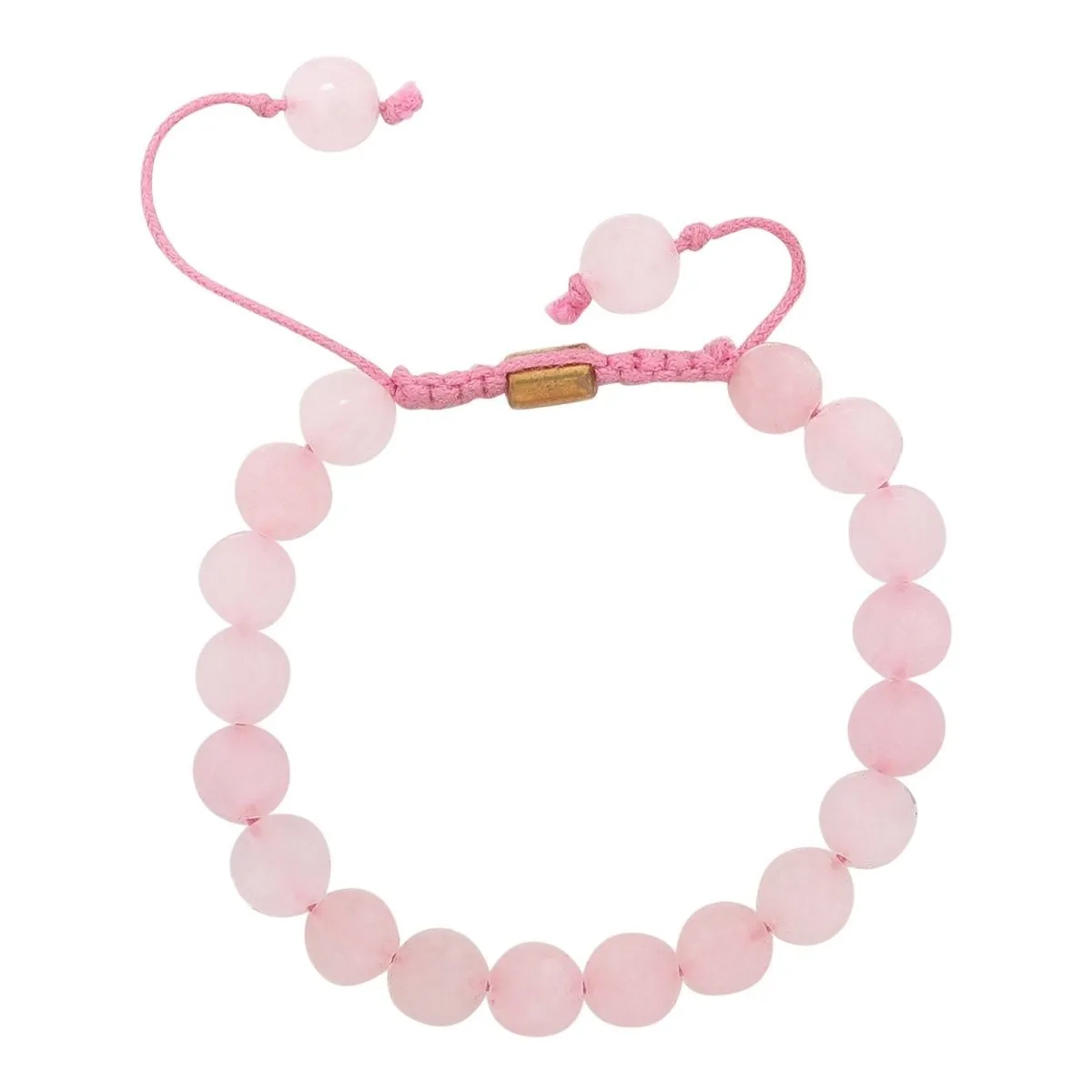 Unisex Real Rose Quartz Healing Bracelet - Pink