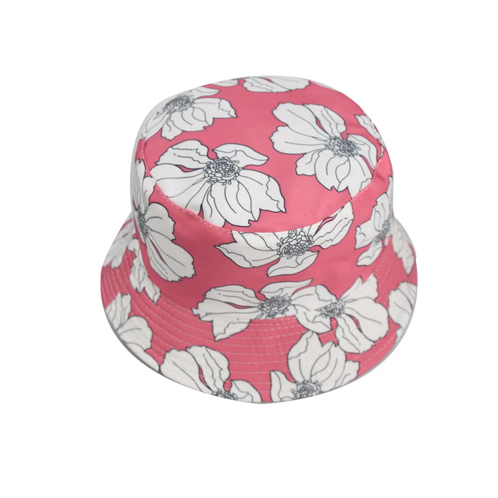 Unisex Reservible flower Print Boonie Bucket Hat Cap Brim Outdoor Sun Safari Camping Fishing