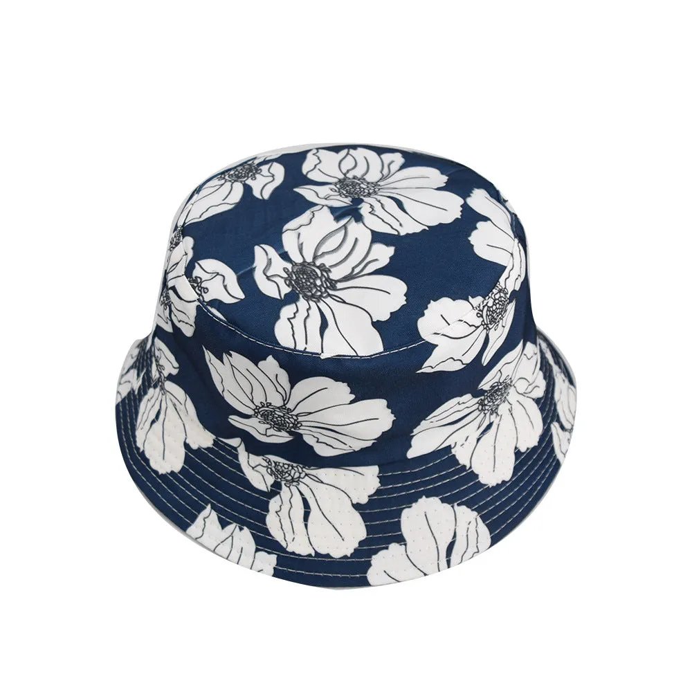 Unisex Reservible flower Print Boonie Bucket Hat Cap Brim Outdoor Sun Safari Camping Fishing