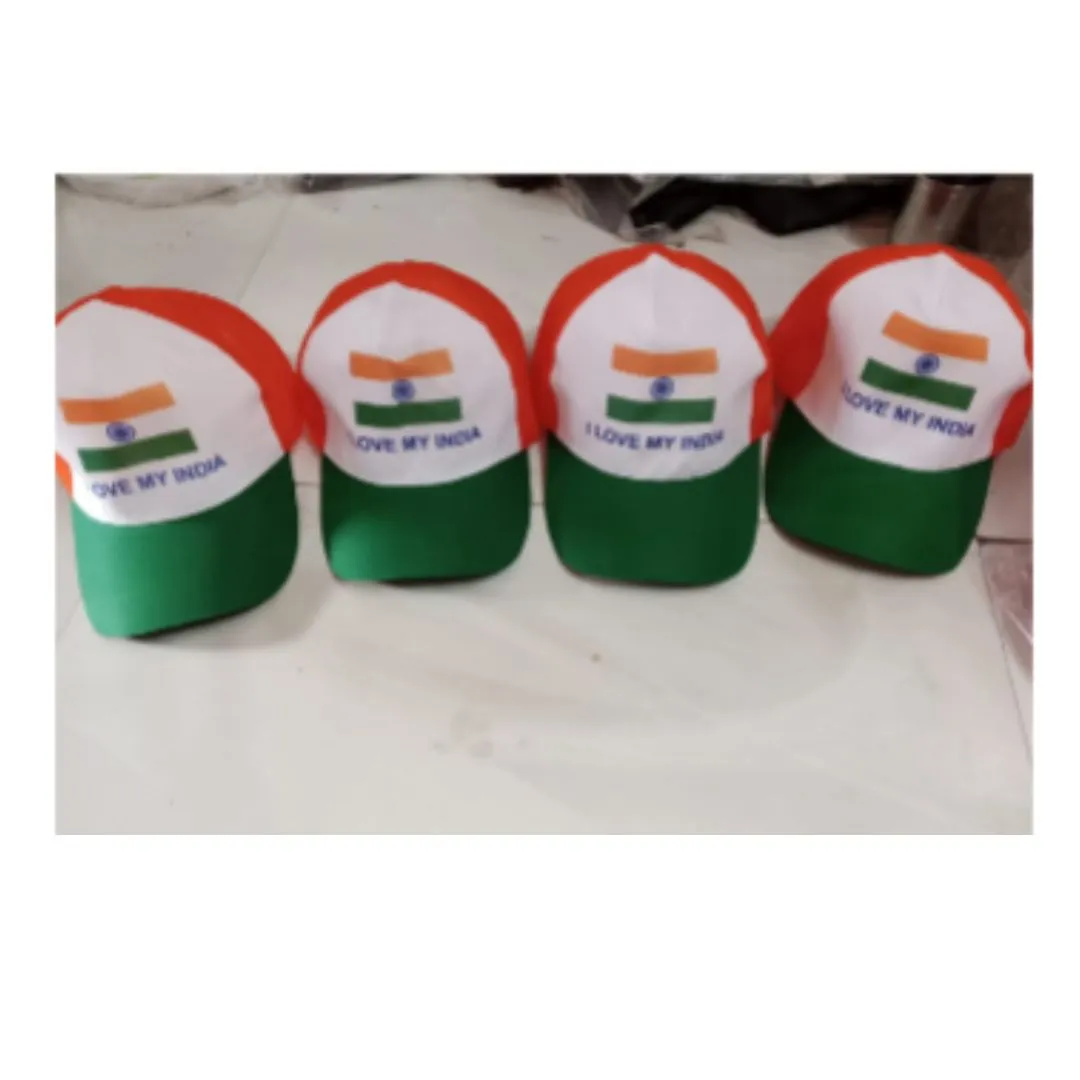 Unisex Tricolor Tiranga Cap For Specially Republic Day And Independence Day Celebration (Free Size, Colour & Design May Vary)