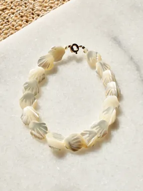 Vintage Carved Shell Mother Of Pearl Bracelet