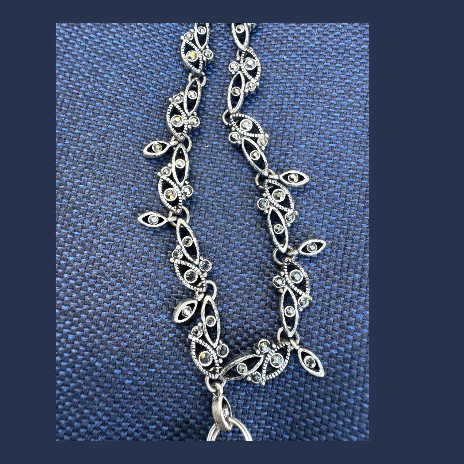 Vintage Churchill Willow Shard Handcrafted Necklace With Silver-Blend Metalwork Pendant