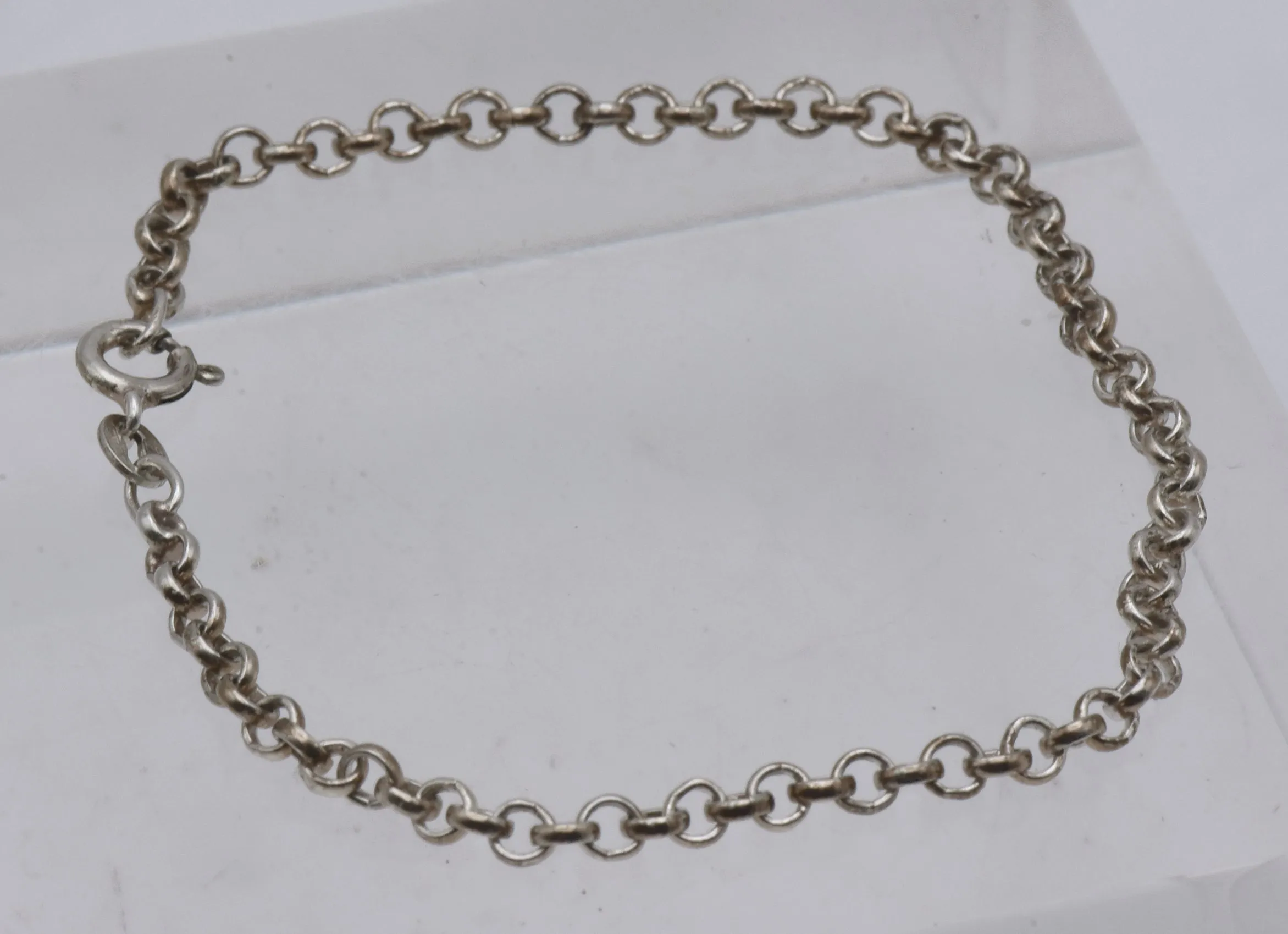 Vintage Italian Sterling Silver Rolo Link Bracelet - 7.5"