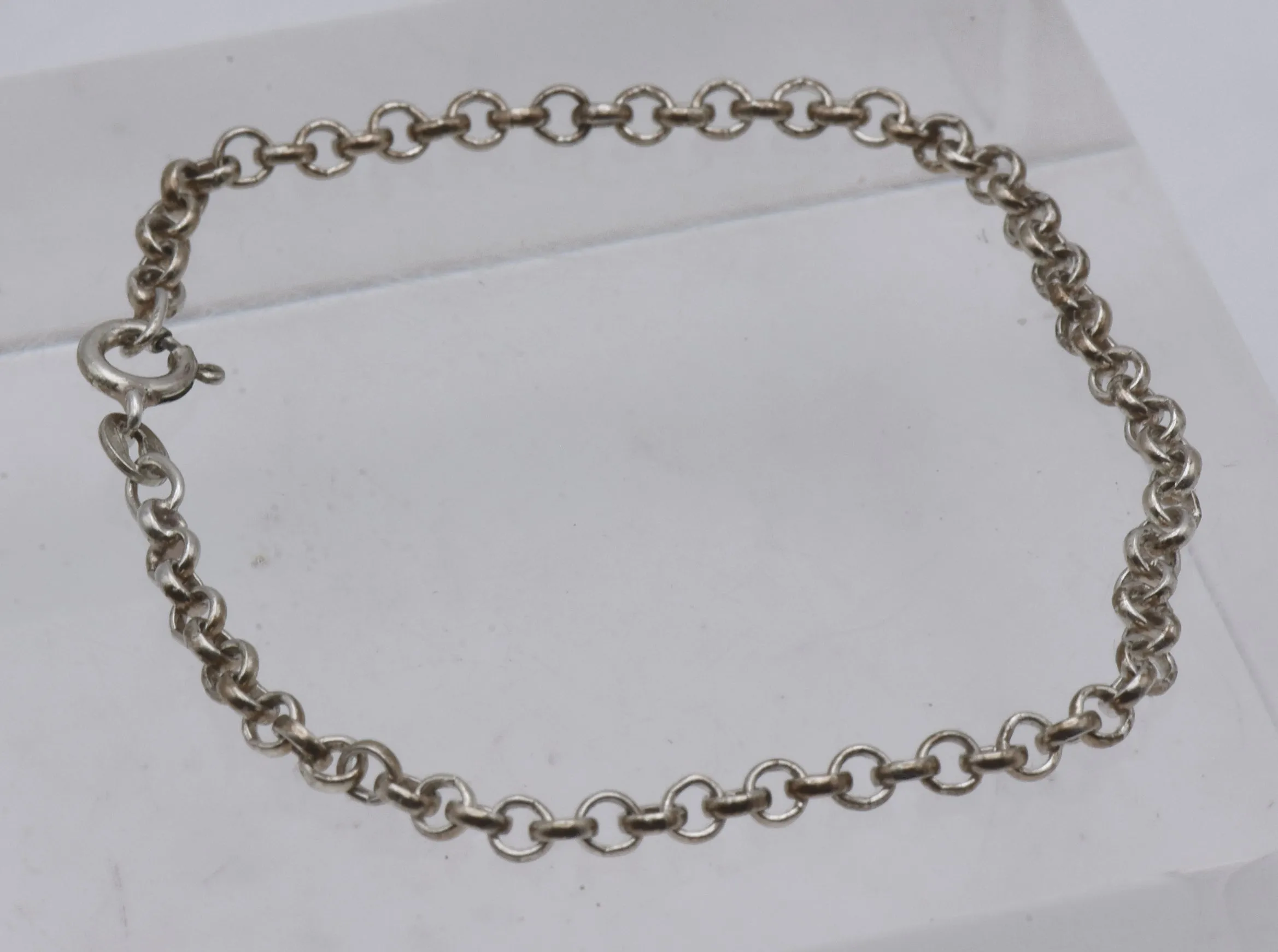 Vintage Italian Sterling Silver Rolo Link Bracelet - 7.5"