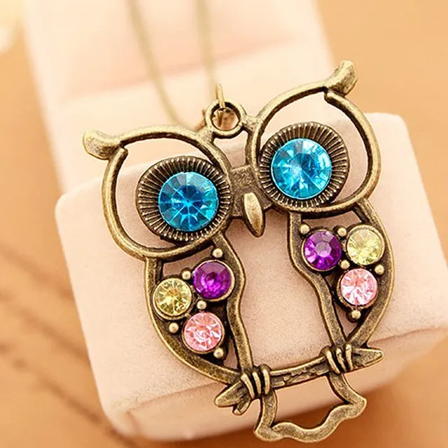 Vintage Necklaces Women Cross Key Love Letters Owl Pendant Necklace Antique Collares Fashion Jewelry Bijoux One Direction