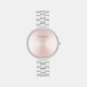 Women Quartz Analog Light Blush Dial Stainless Steel Watch 25100015