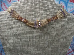 Woven Pink and Purple Fancy Beaded Choker